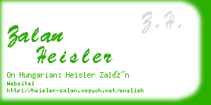 zalan heisler business card